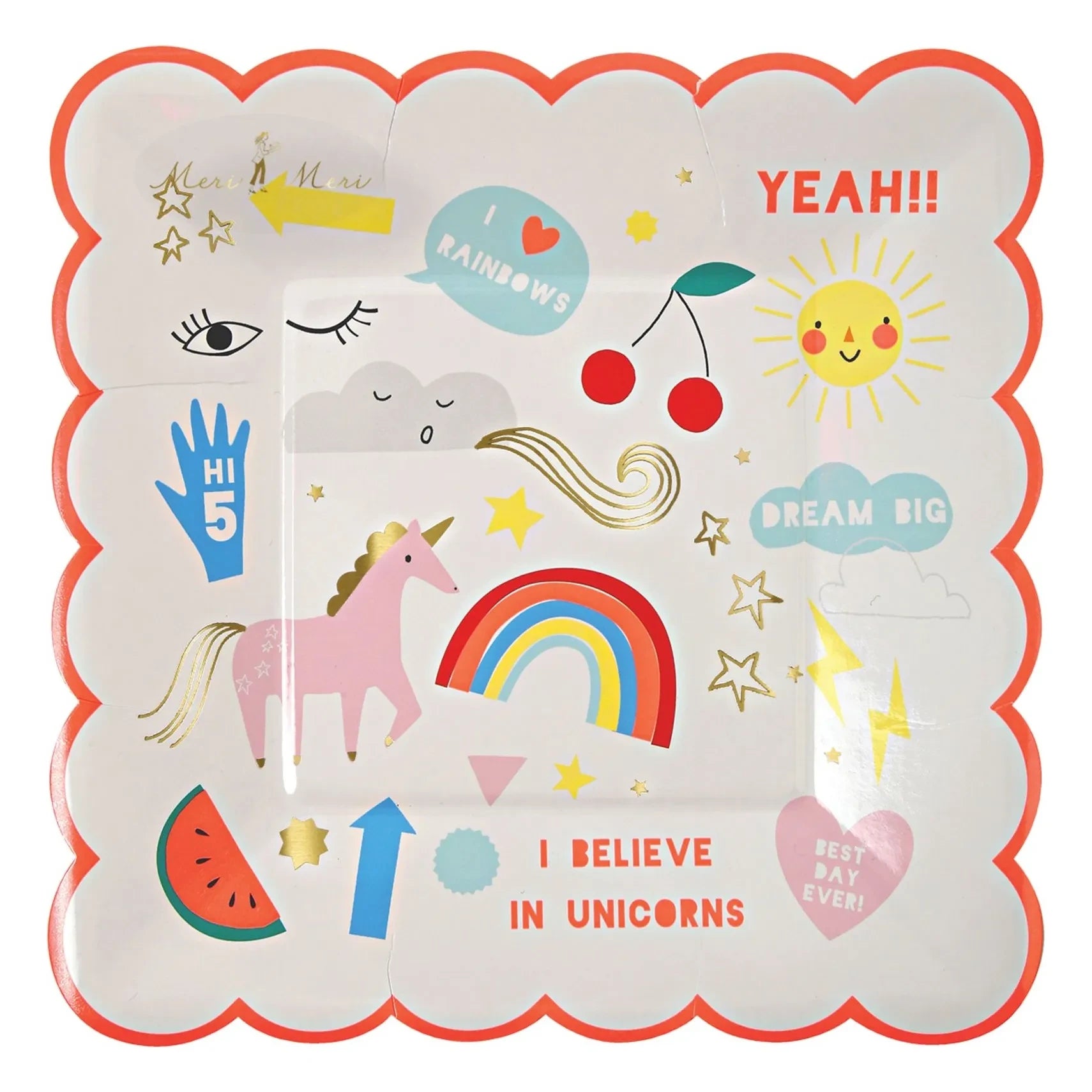 Meri Meri - Platos pequeños I Believe in Unicorns - Juego de 8