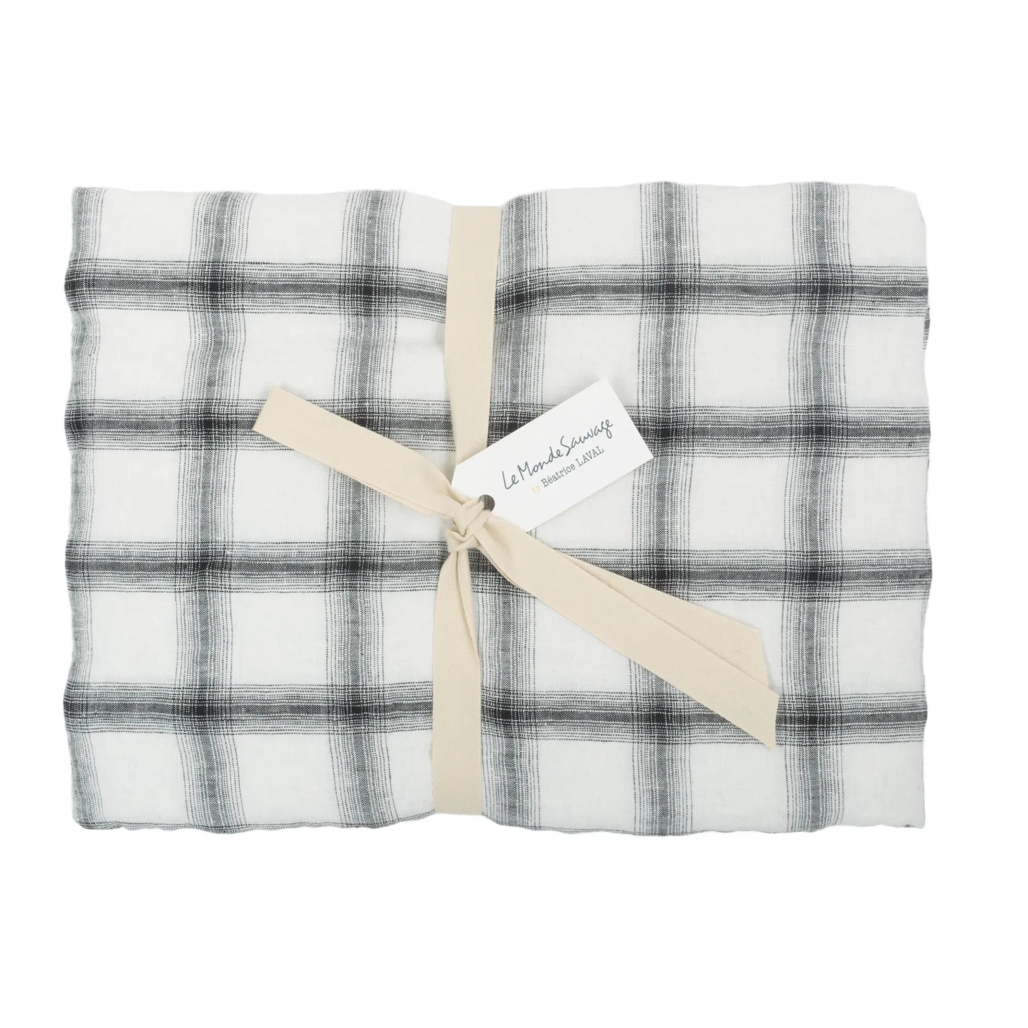 Le Monde Sauvage - Funda de almohada de lino lavado Highlands | Blanco