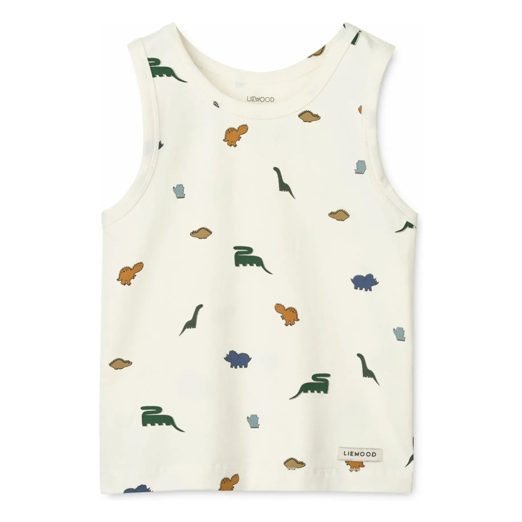 Liewood - Camisetas de algodón orgánico con diseño de dinosaurio Faris (paquete de 2) | Crudo