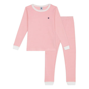 Petit Bateau - Pijama de rayas ajustado de algodón orgánico Milleraies | Rojo