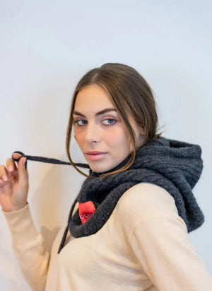 K'puche - Superior Sudadera con Capucha de Alpaca Khira | Gris oscuro