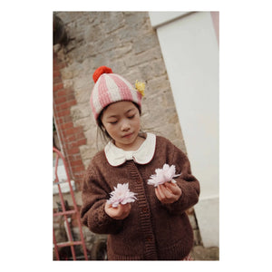 Emile et Ida - Çizgili Ponponlu Bere Merinos Yünü | Pembe