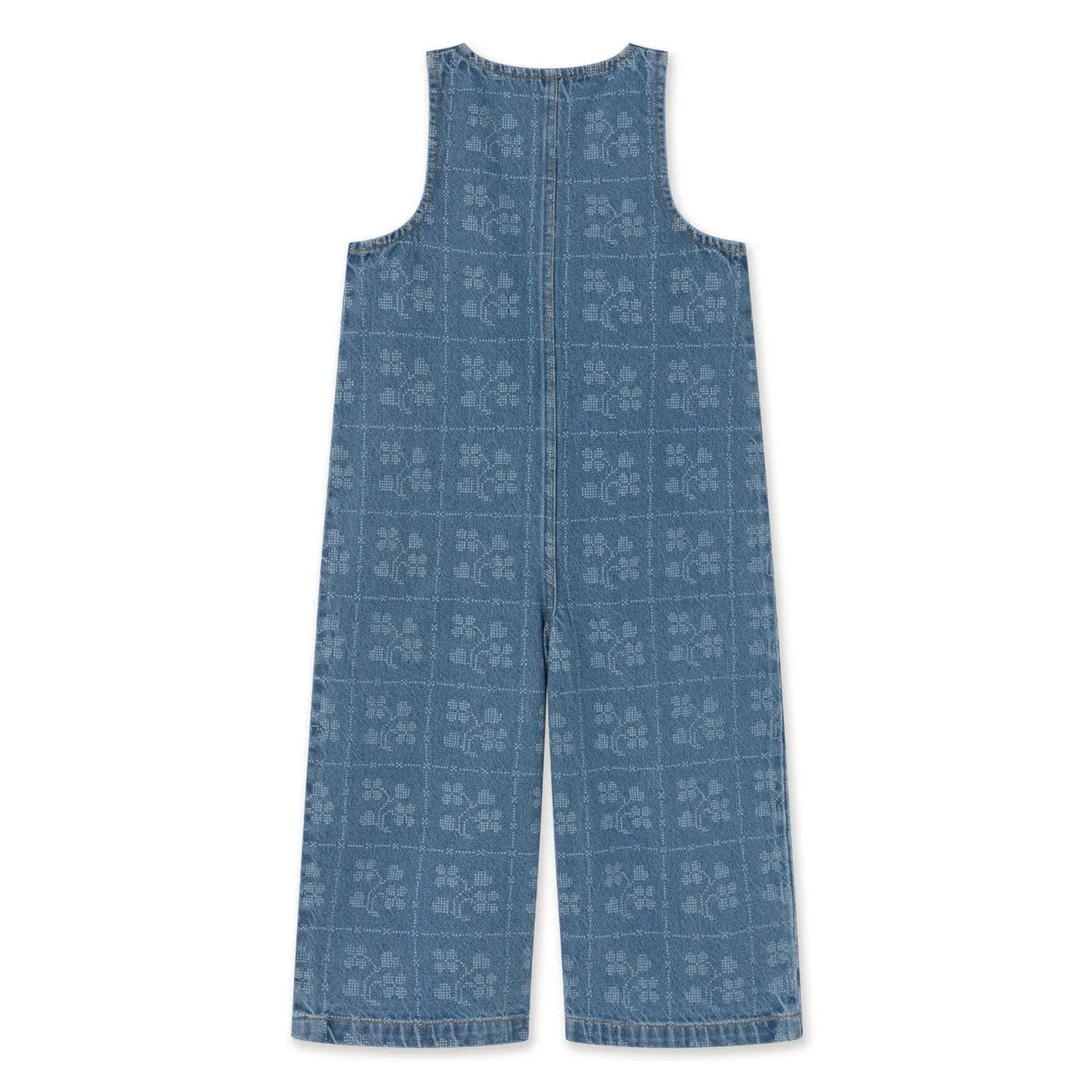 Tinycottons - Çiçekli Denim Salopet | Mavi