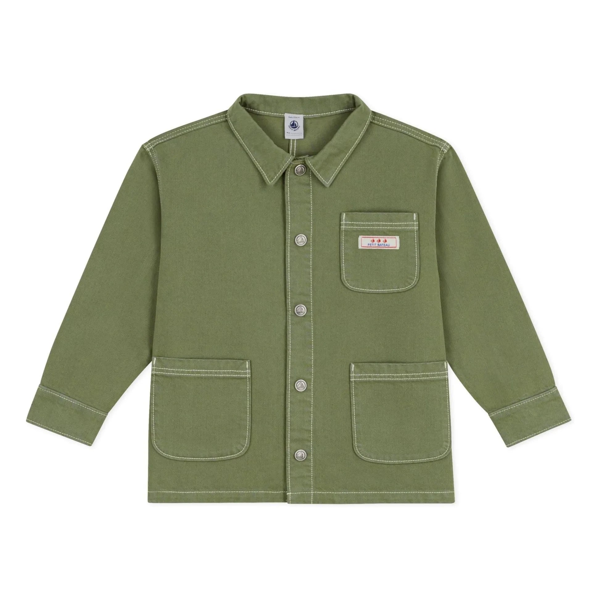 Petit Bateau - Chaqueta de algodón orgánico vaquero | Caqui