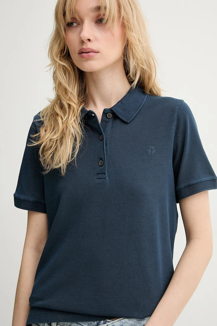 Camiseta de cuello de algodón y elastano para mujer Marc O'Polo