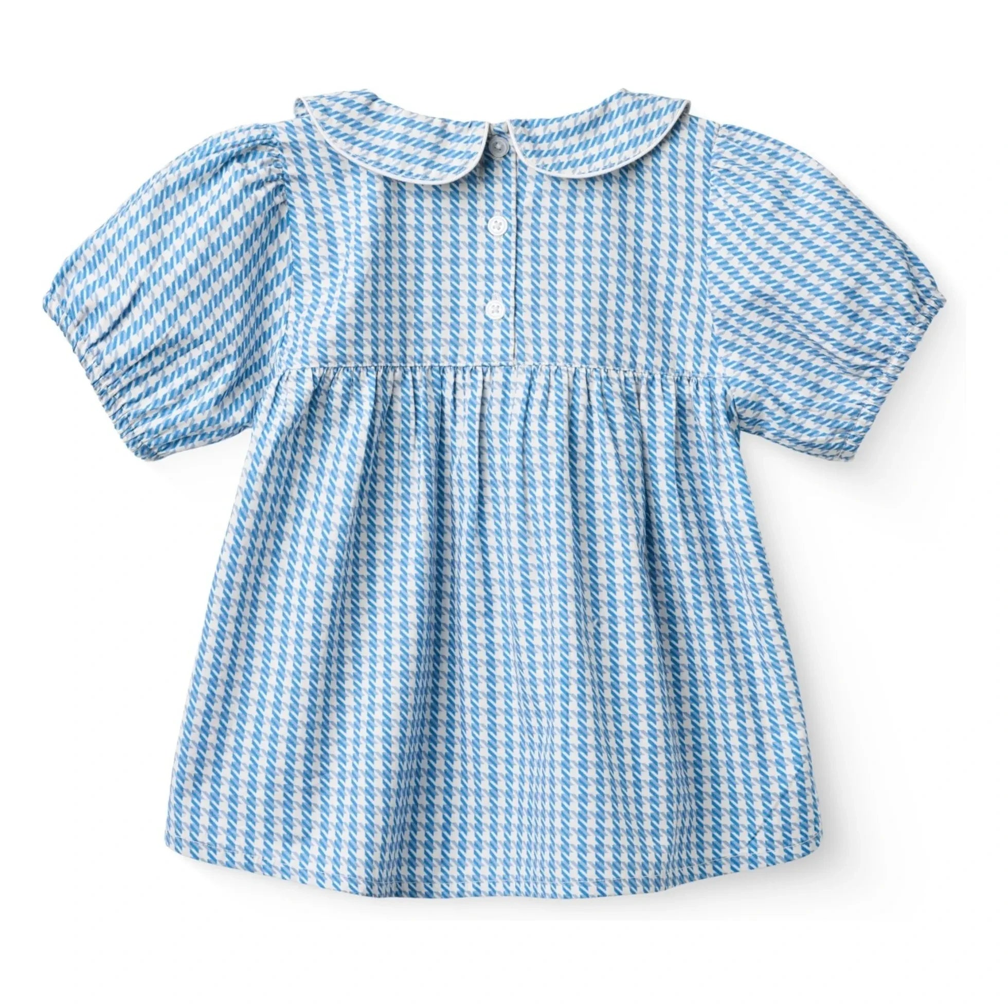 Copenhagen Colors - Blusa de Algodón Orgánico con Cuello Claudine y Topos | Azul