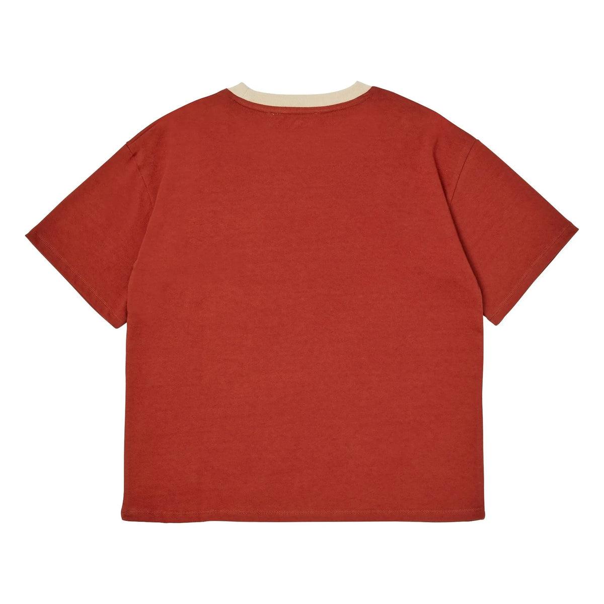 Main Story - Camiseta de algodón orgánico con logo largo | Rojo ladrillo