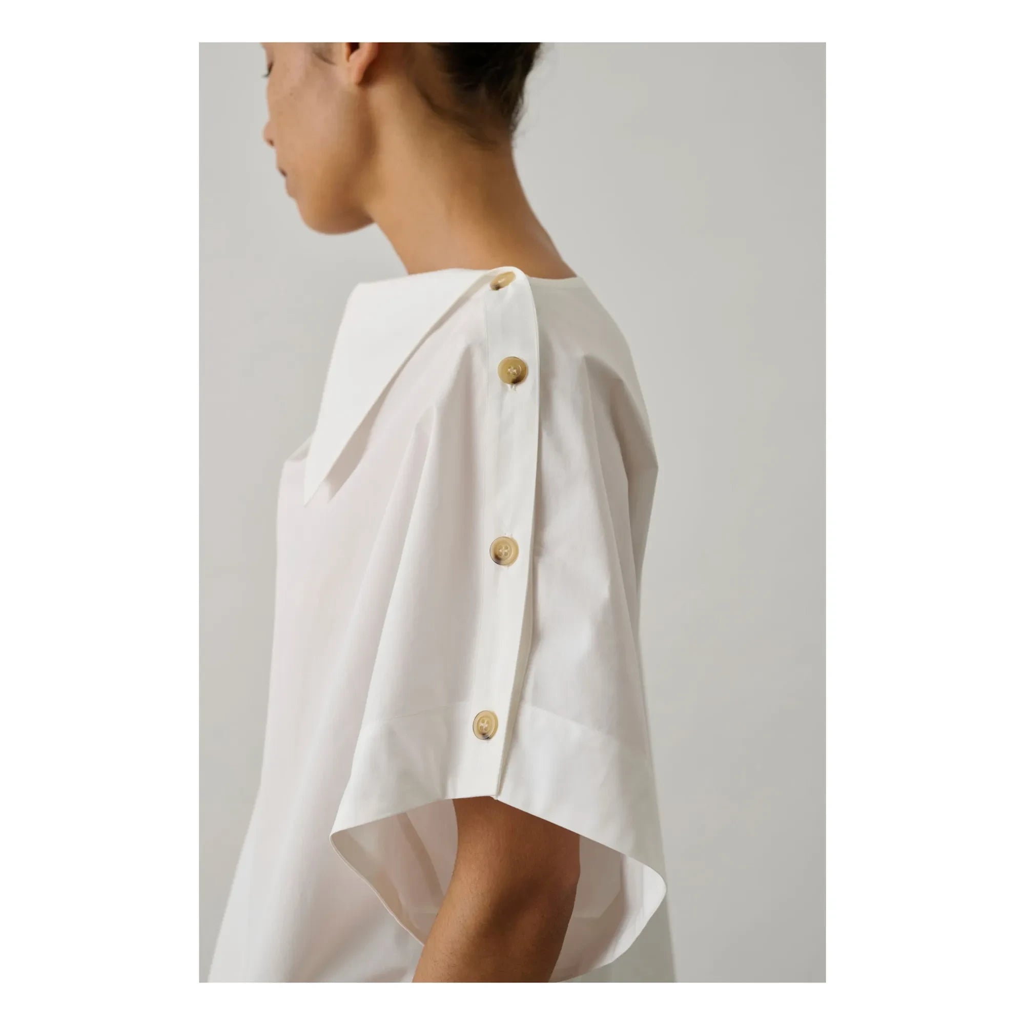 Soeur - Blusa de algodón orgánico Issa | Blanco roto