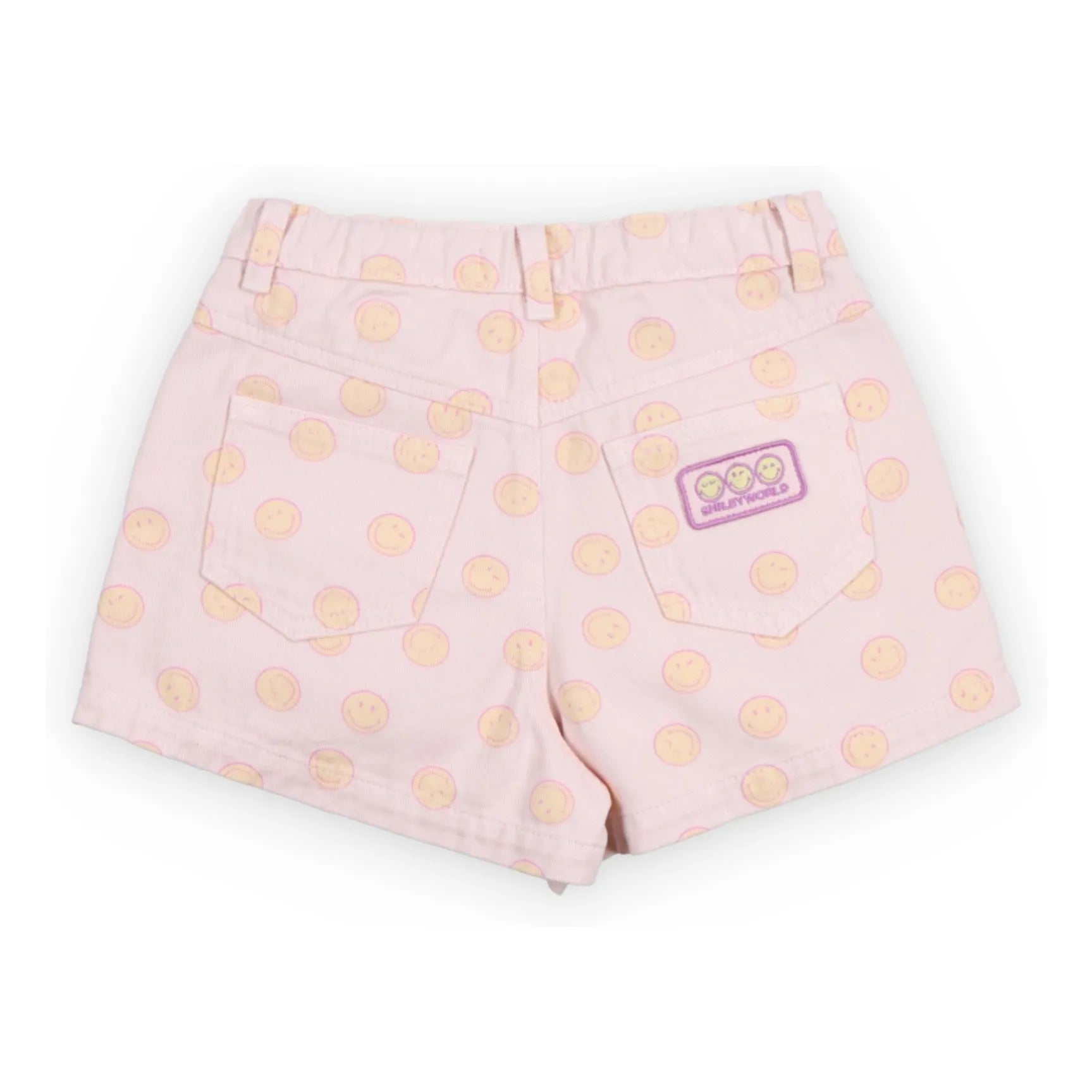 the new society - Pantalones cortos vaqueros de algodón con smiley BCI | Rosa pálido