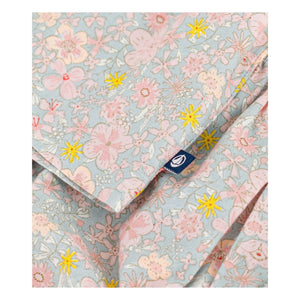 Petit Bateau - Conjunto de vestido y braguita bloomer de algodón orgánico con estampado floral | Azul grisáceo