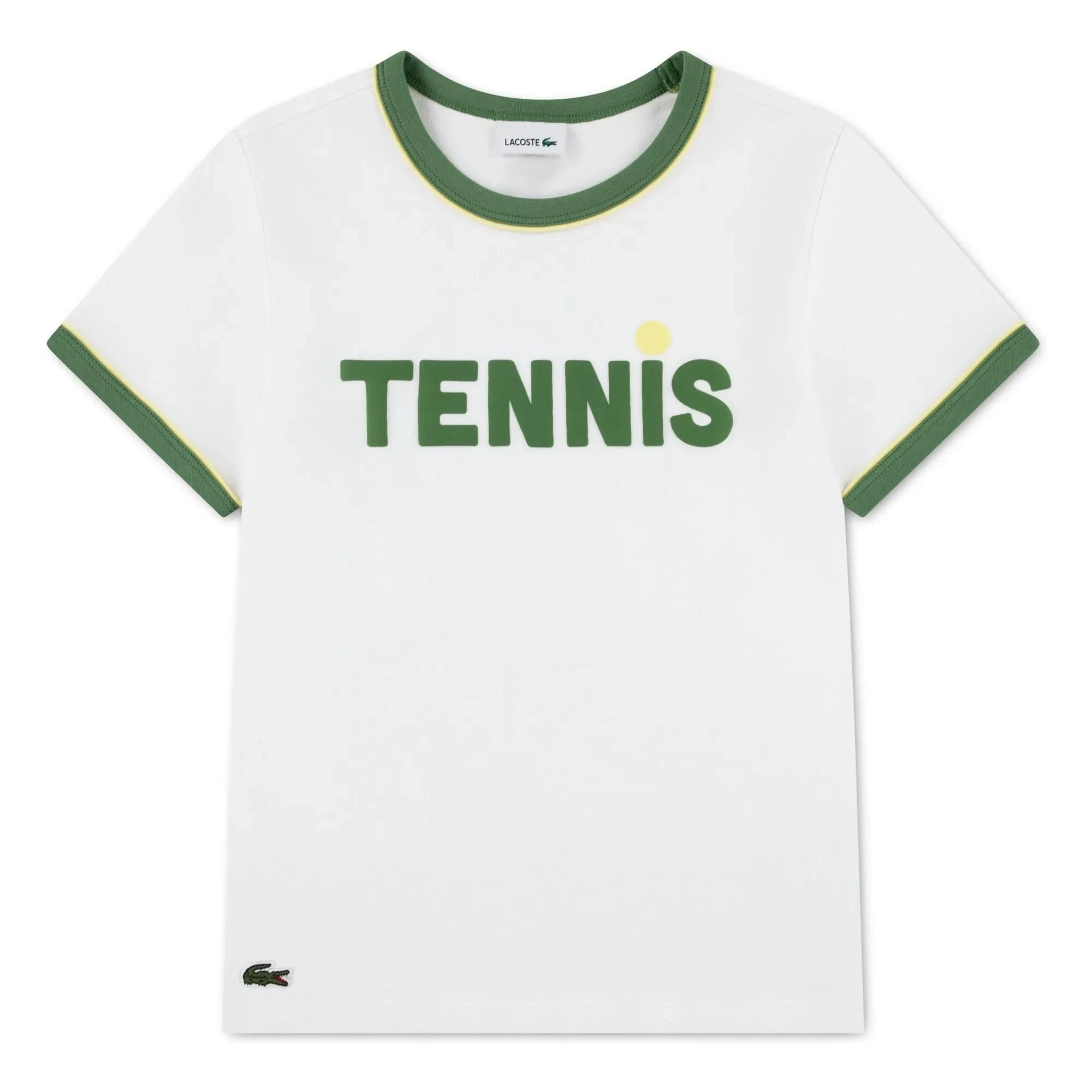 Lacoste - Camiseta de algodón orgánico con contraste | Blanco roto