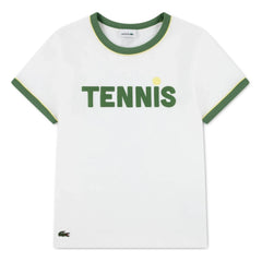 Lacoste - Camiseta de algodón orgánico con contraste | Blanco roto