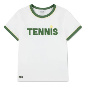Lacoste - Camiseta de algodón orgánico con contraste | Blanco roto