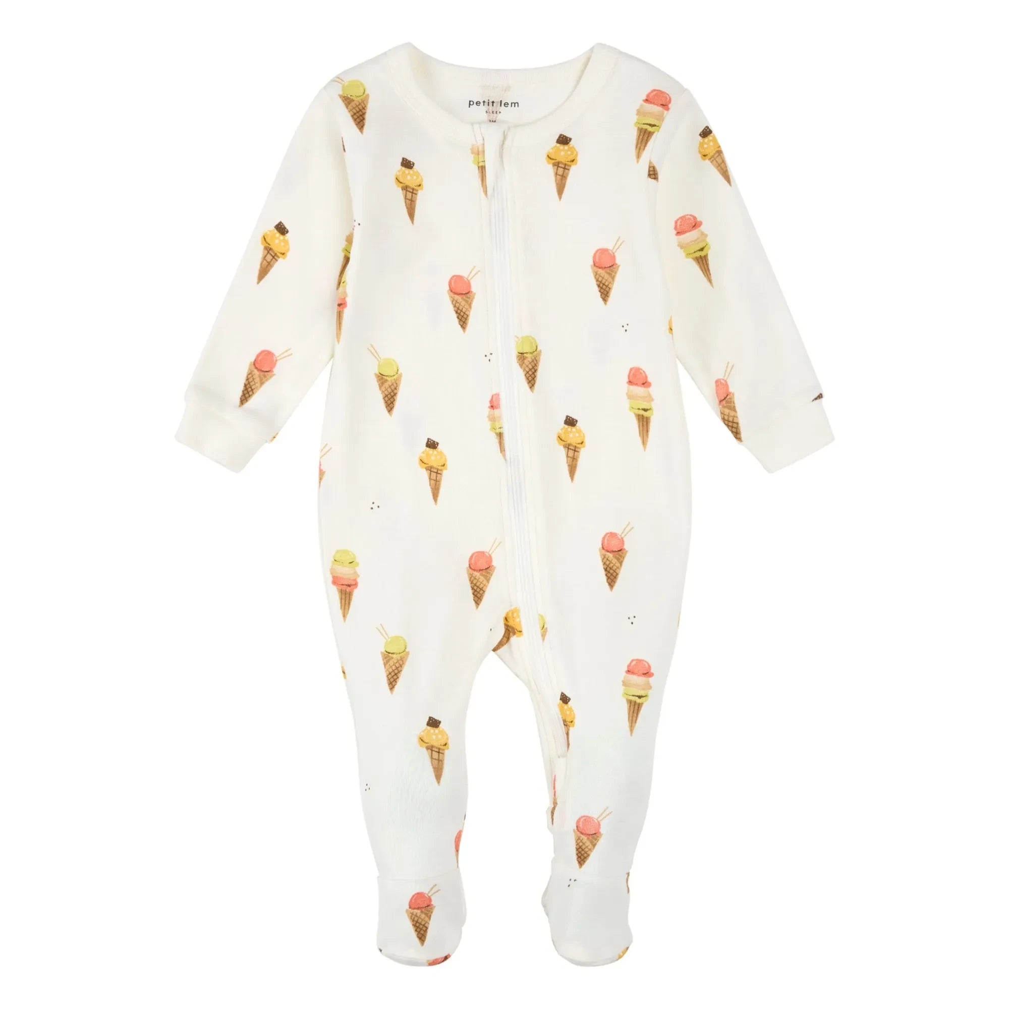 Petit Lem - Pijama con pies de algodón orgánico | Beige