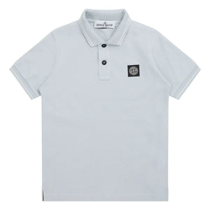 Stone Island - Logo Polo Azul Claro