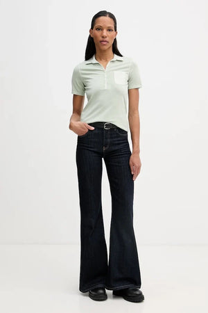 Camiseta de mujer de algodón con cuello de polo Marc O'Polo