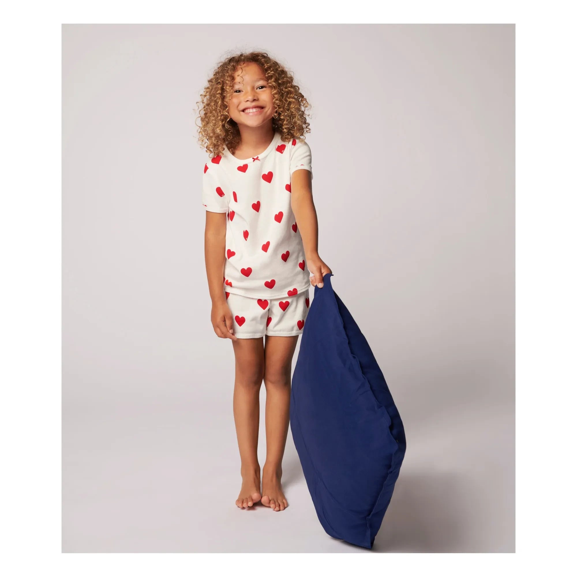 Petit Bateau - Pijama de algodón orgánico de largo medio | Blanco