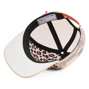 Hello Hossy - Gorra Trucker con Visera Curva Leopardo Fibras Recicladas | Crema