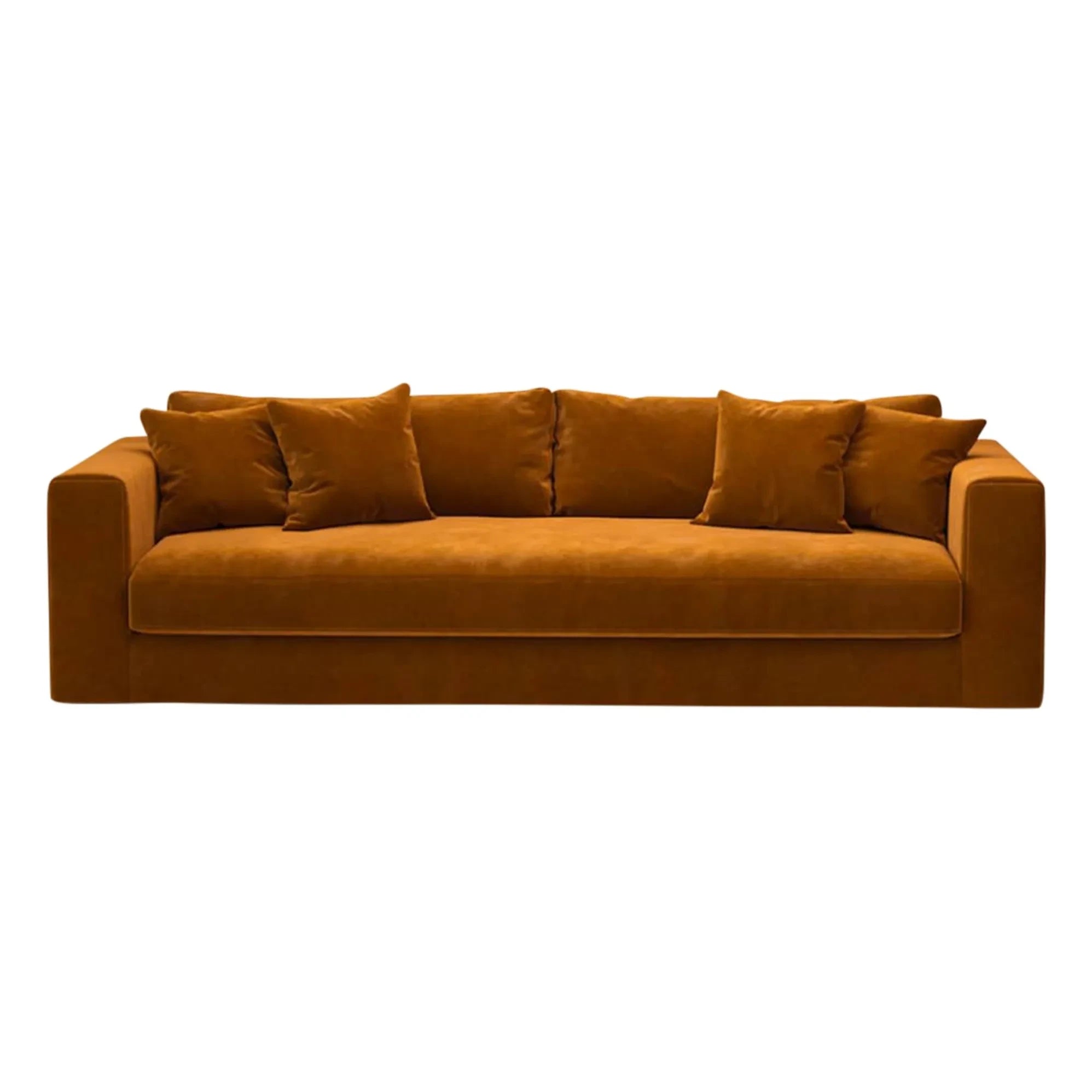 Sofá de 3 plazas Panac Edition - Bellechasse en terciopelo cepillado - 240 cm | Coñac