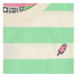 Tumble N'Dry - Camiseta de algodón orgánico a rayas de gran tamaño Colatina | Verde