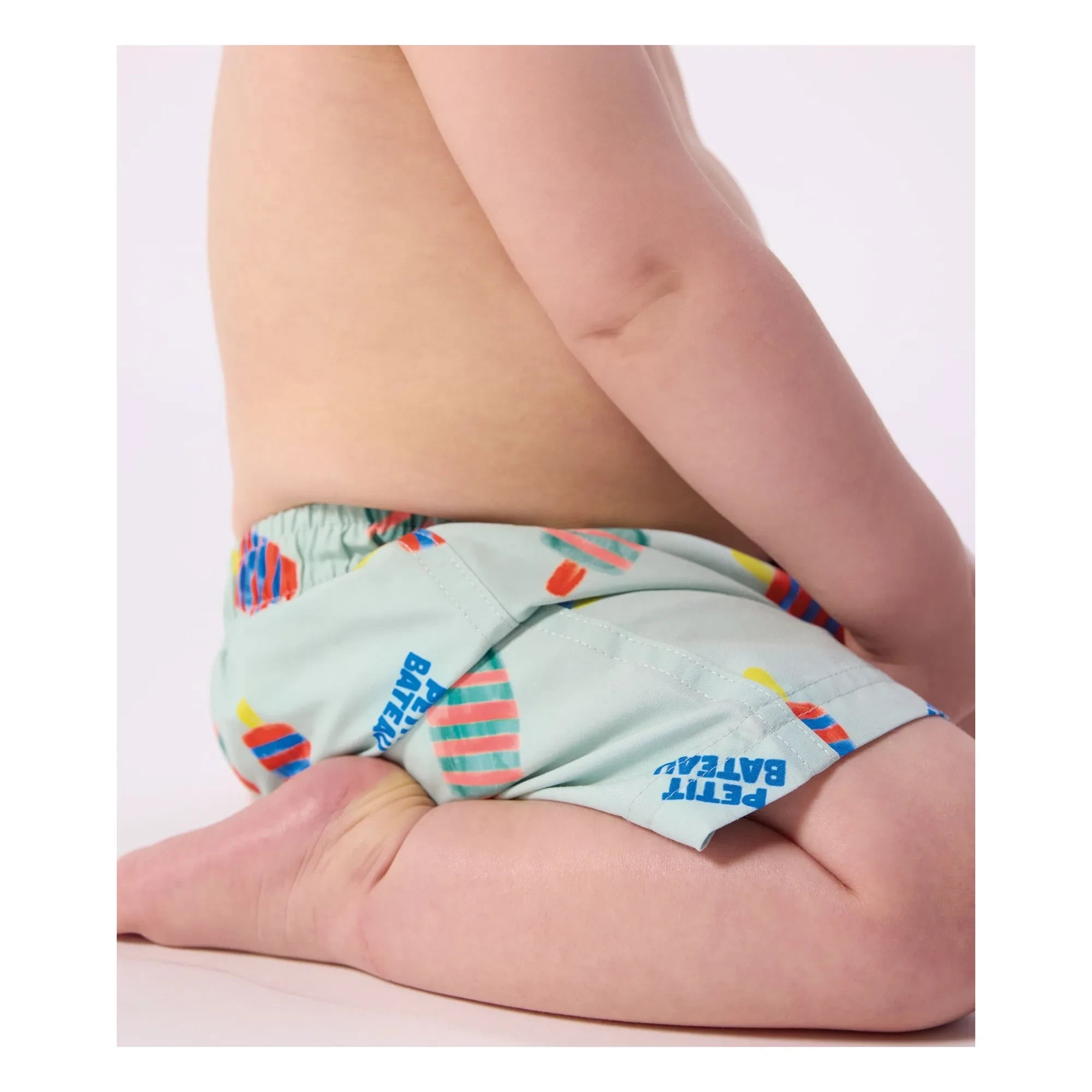 Petit Bateau - Bañador corto de bebé de fibra reciclada Glaces | Turquesa