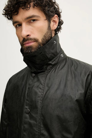 Chaqueta Barbour larga de algodón para hombre