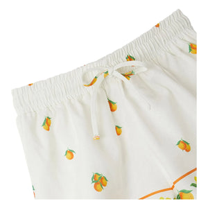 Fábula - Shorts con cordones naranjas | Blanco
