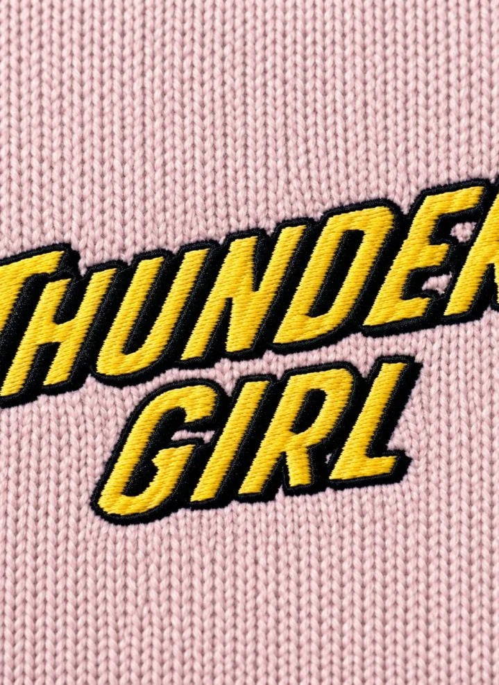 Hundred Pieces - Lacy Thunder Girl Suéter de Lana Merino | Rosa Claro