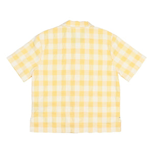 Búho - Camisa de algodón orgánico Gingham Seersucker | Amarillo