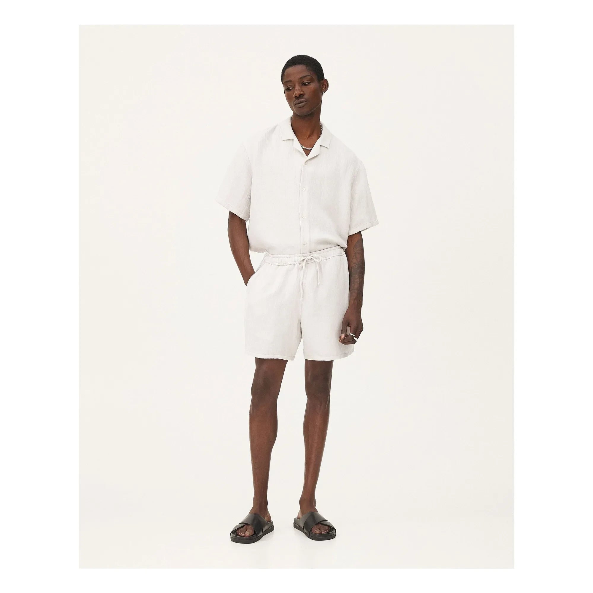 Noyoco - Shorts de lino Malibu | Gris claro