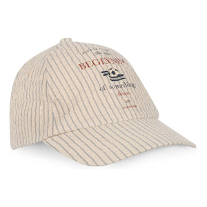 Konges Sløjd - Sombrero de Algodón Orgánico Seersucker con Rayas Elliot | Beige