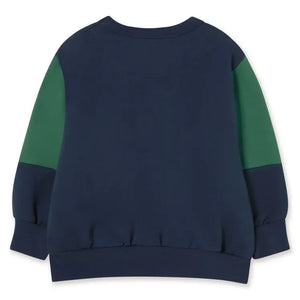 Tinycottons - Sudadera de algodón orgánico con bloques de color | Azul marino