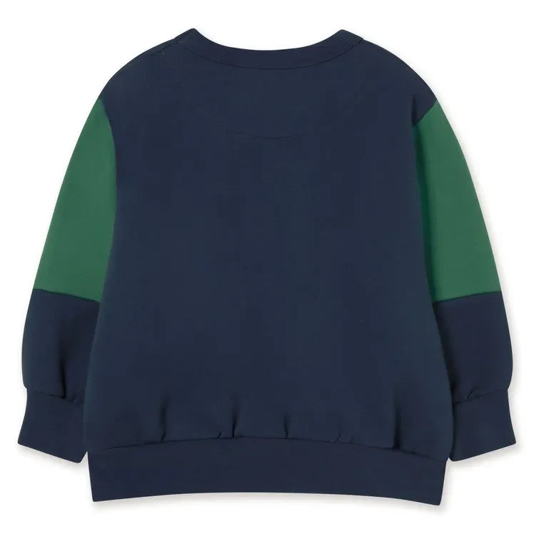Tinycottons - Sudadera de algodón orgánico con bloques de color | Azul marino
