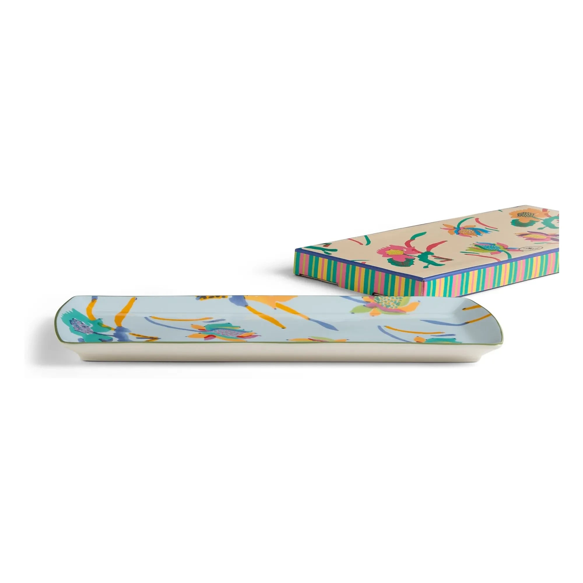 Lisa Corti - Bandeja rectangular de porcelana japonesa | Azul claro