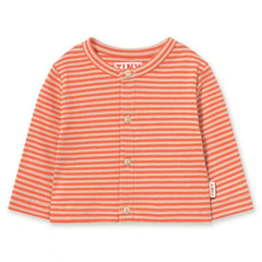 Tinycottons - Cárdigan de algodón orgánico a rayas | Rojo