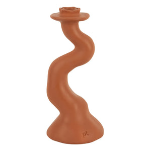 Present Time - Portavelas Espiral Orgánico - M | Terracota