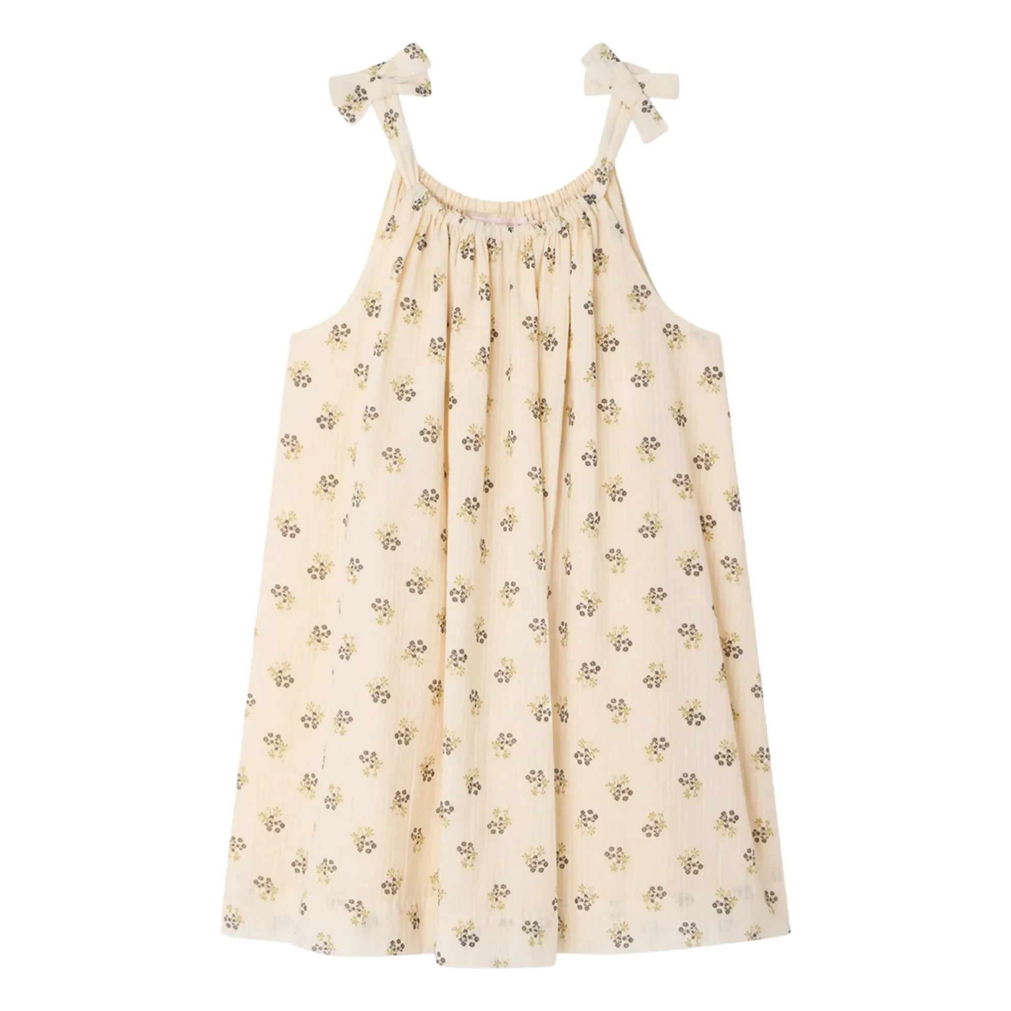 Bonpoint - Vestido de algodón orgánico Eloise Fleurie | Crudo