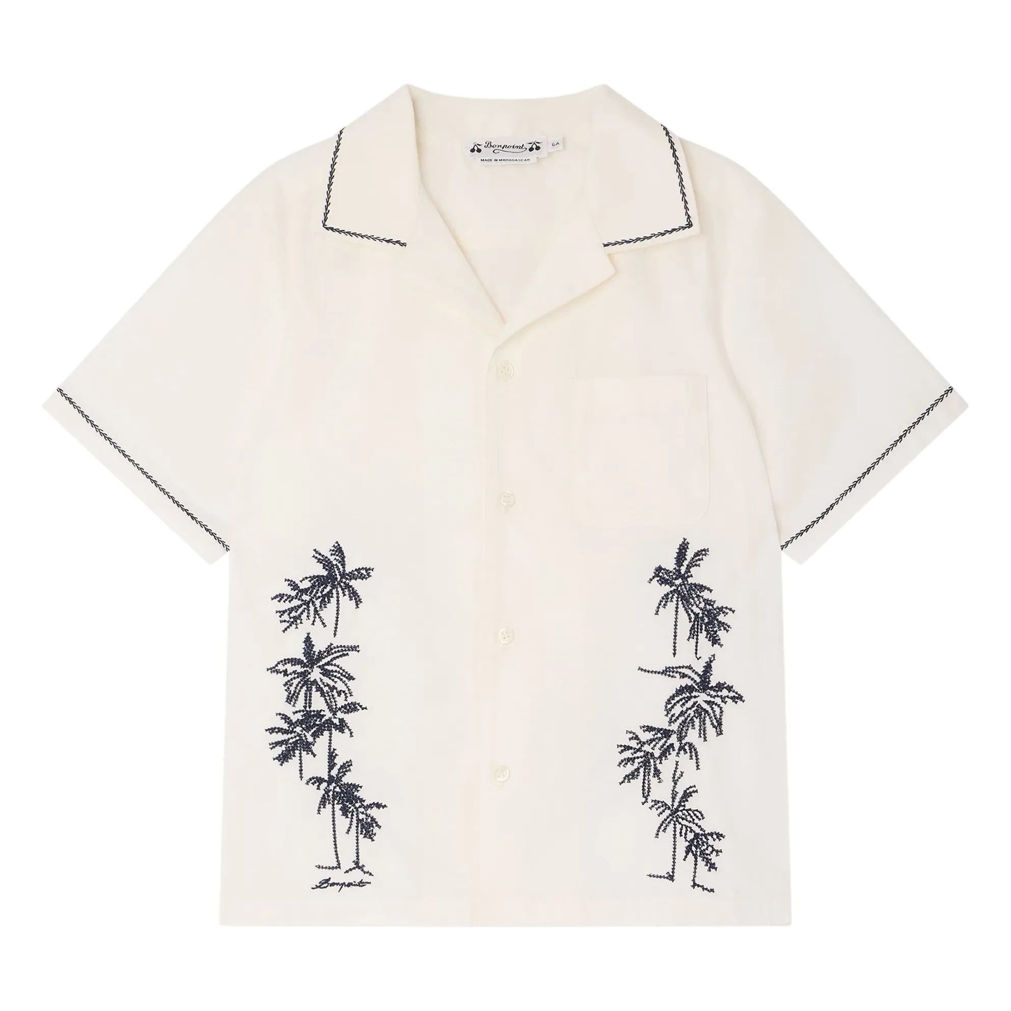 Bonpoint - Camisa con bordado Steve Algodón orgánico | Crema