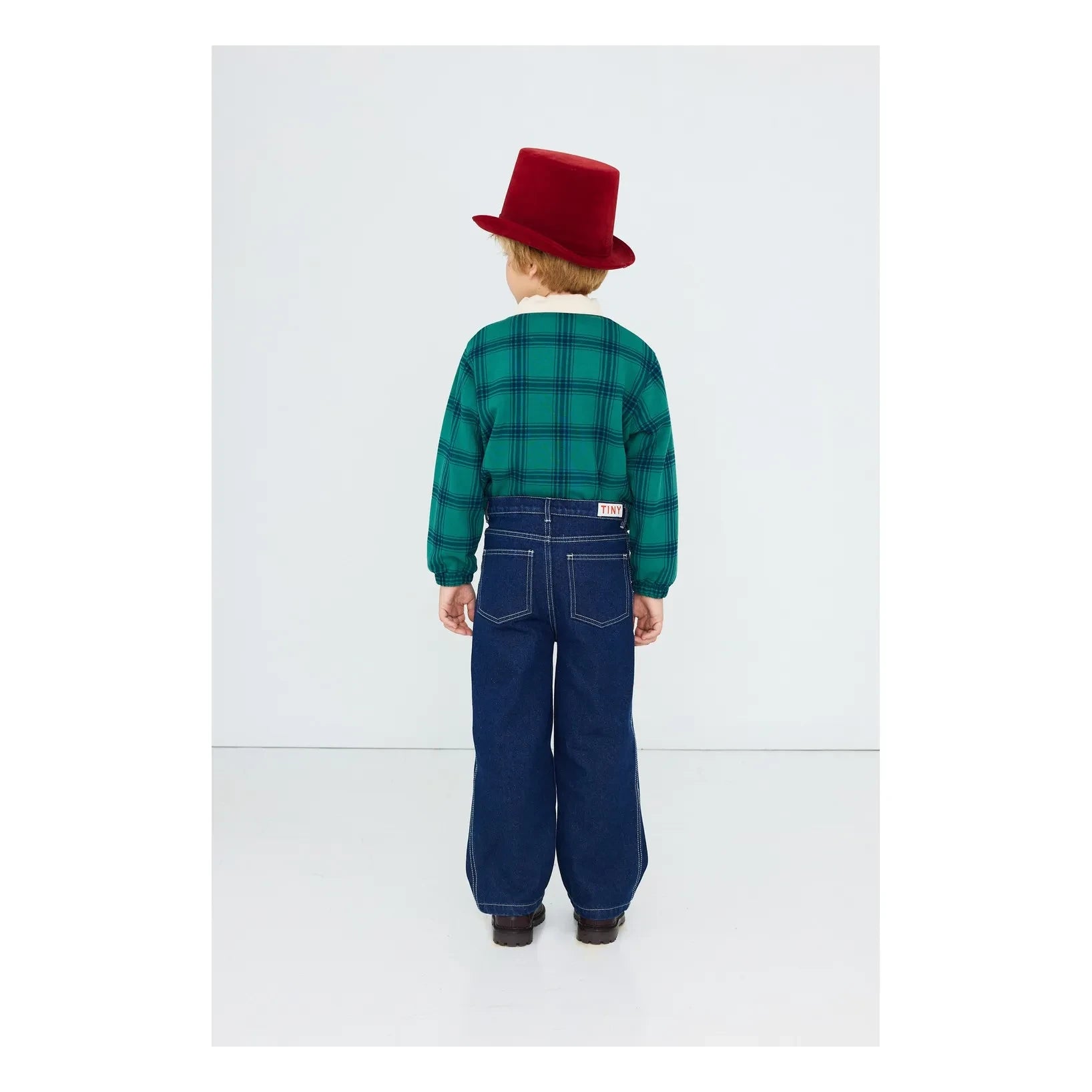 Tinycottons - Polo de algodón orgánico a cuadros | Verde