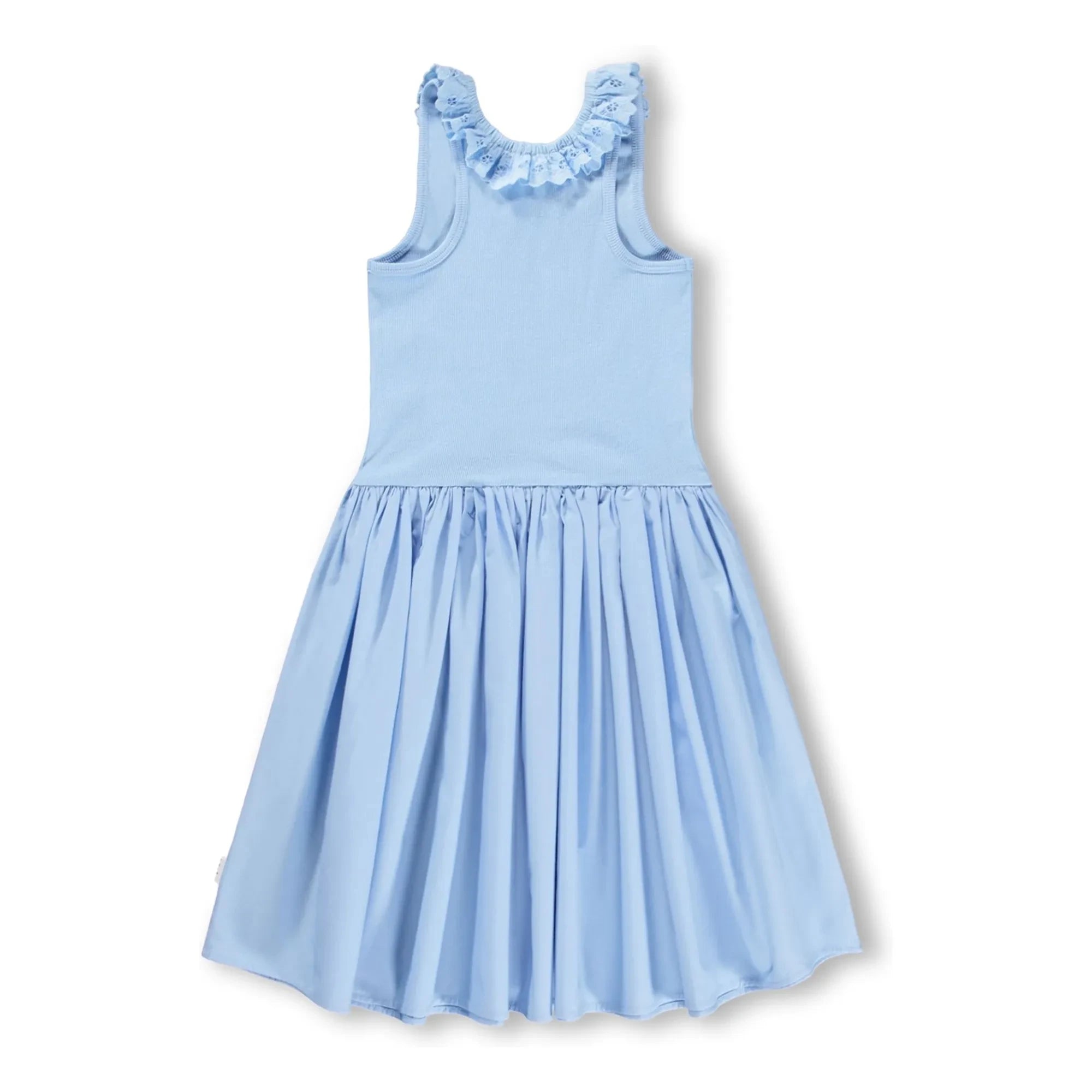 Molo - Vestido de algodón con volantes Kroko | Azul claro