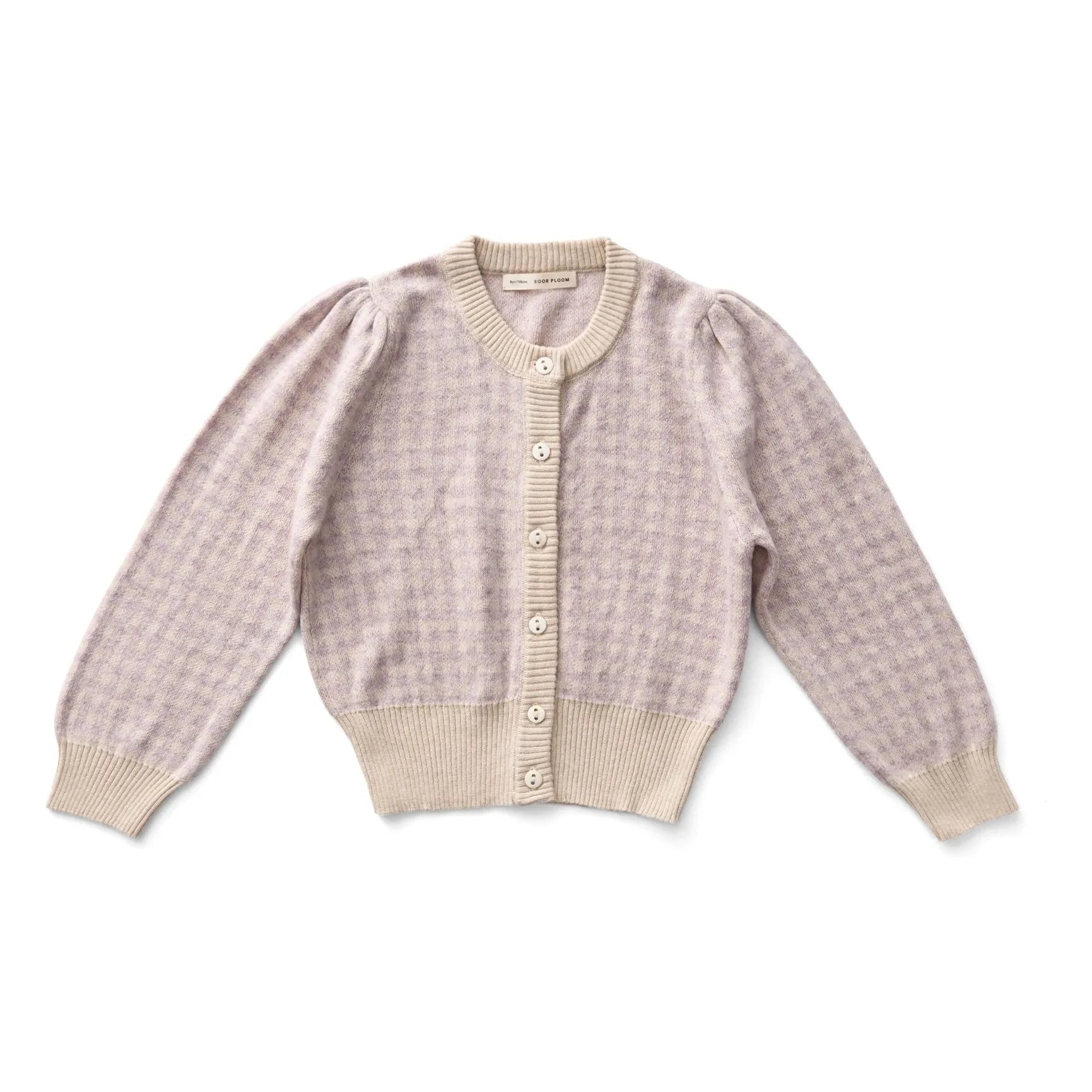Soor Ploom - Cárdigan de algodón orgánico a cuadros rosas | Lila