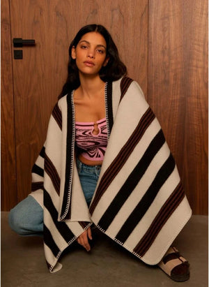 La Méricaine - Capa de lana reciclada Blackfeet | Ecru