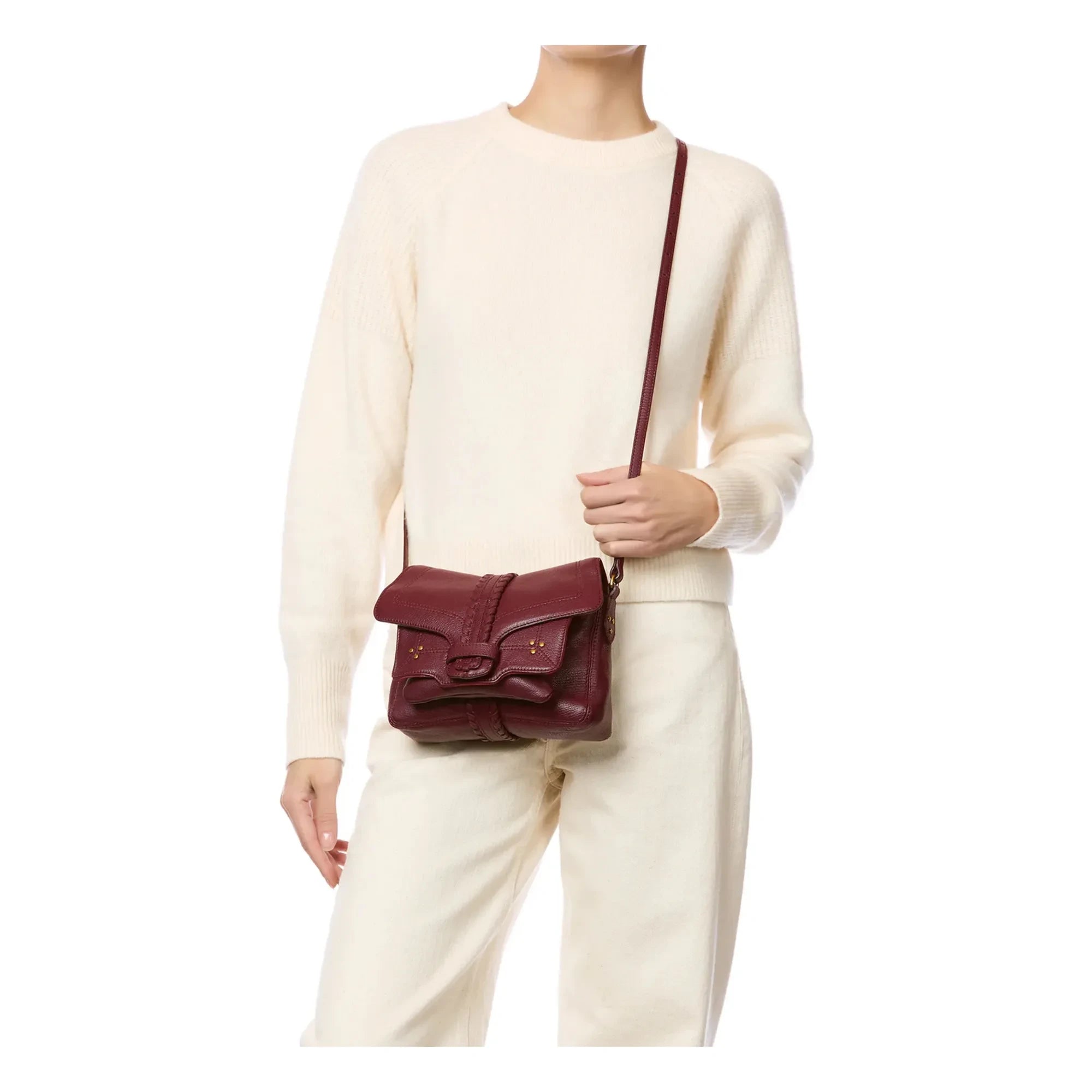 Jérôme Dreyfuss - Bolso Harry S piel de cabra granulada | Rojo oscuro