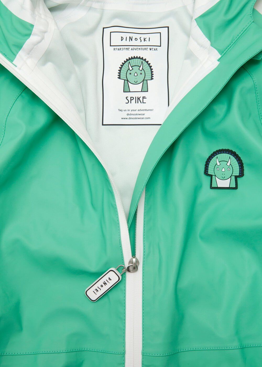 Dinoski - Traje de chaqueta y peto de lluvia con diseño de dinosaurio Spike - 1-2 AÑOS