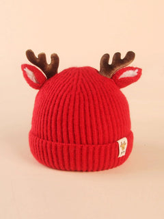 Dinossi - Gorro para niños con cuernos y orejas de ciervo, rojo