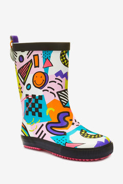 Dinossi - Botas de agua plegables y divertidas con cara sonriente para niñas - 32