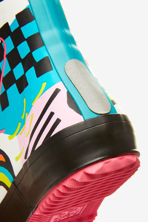 Dinossi - Botas de agua plegables y divertidas con cara sonriente para niñas - 32