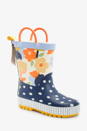 Dinossi - Botas de agua de niña con asas y flores de primavera - 26.5