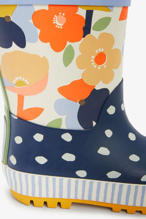 Dinossi - Botas de agua de flores de primavera con asas para niña - 28