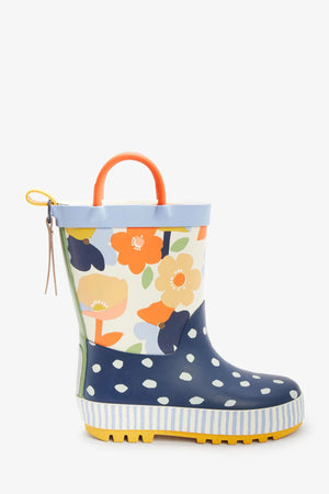 Dinossi - Botas de agua de flores de primavera con asas para niña - 28